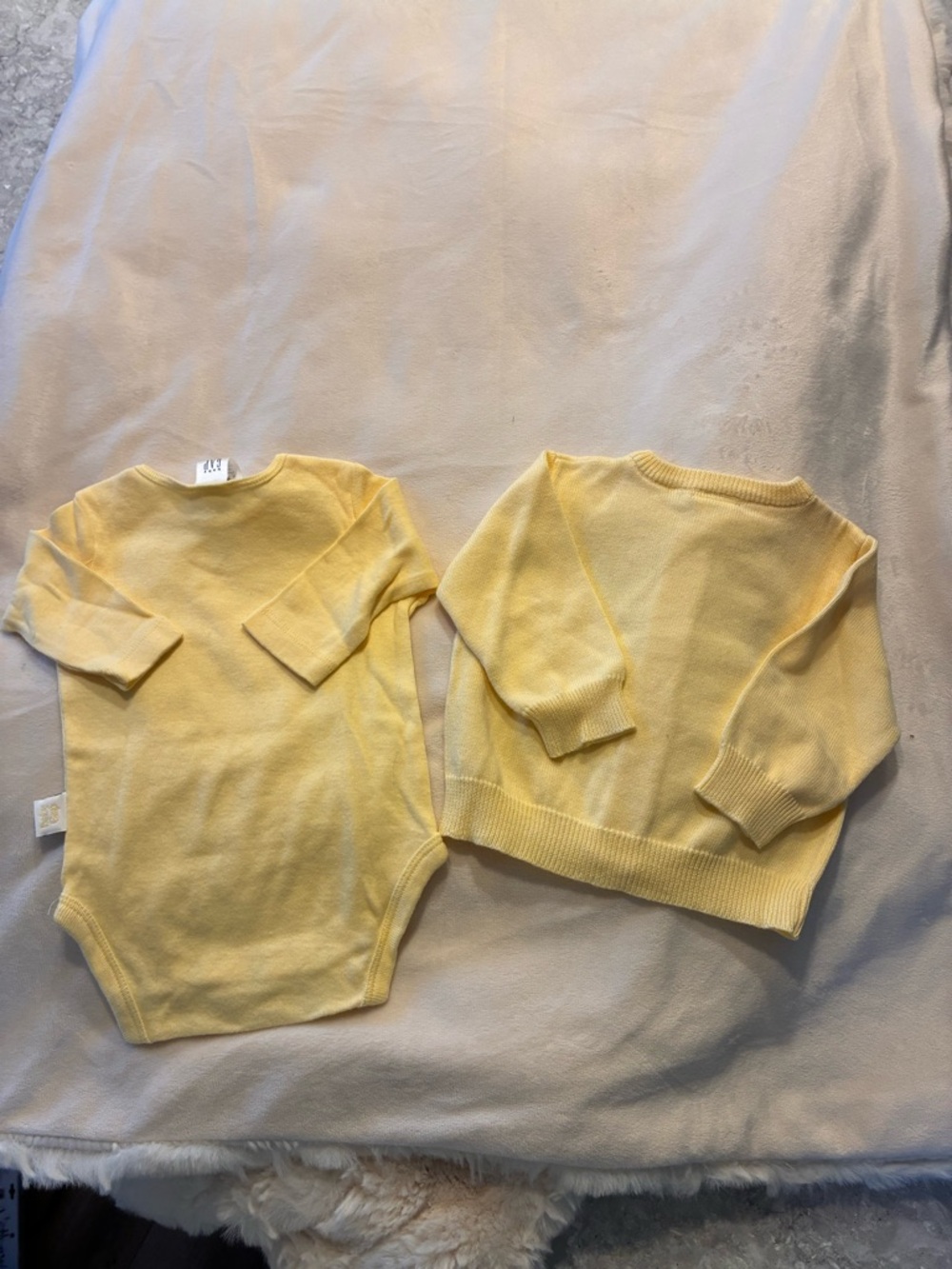 Baby GAP Yellow Matching Knit Sweater and Onesie Set